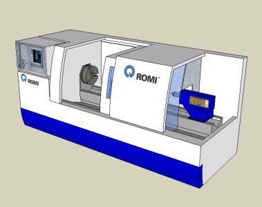 Lathe Cnc Romi 3D SKP Model for SketchUp