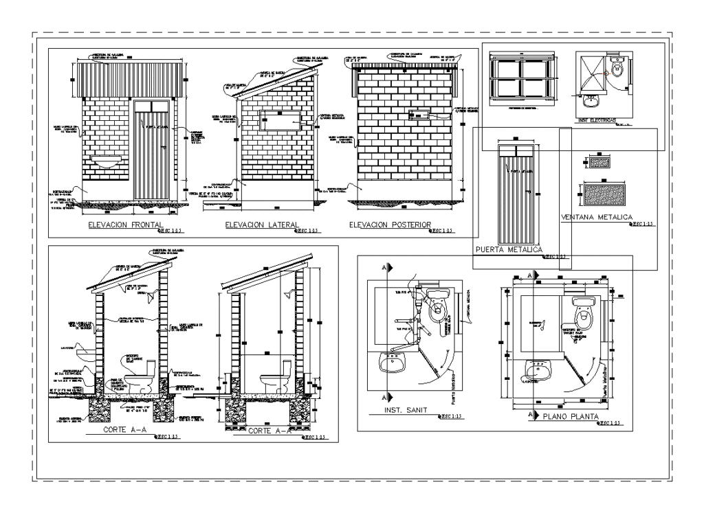 Latrines Digester DWG Detail for AutoCAD