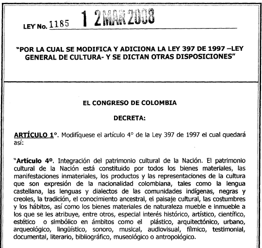 Law Of Culture Colombia PDF (Document)