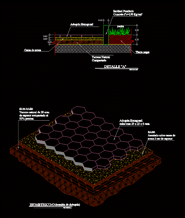 cobble stone paving dwg