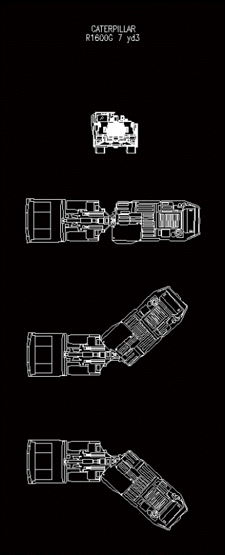 Lhd Cat R1600g Lhd Equipment 7yd3 2D DWG Block for AutoCAD