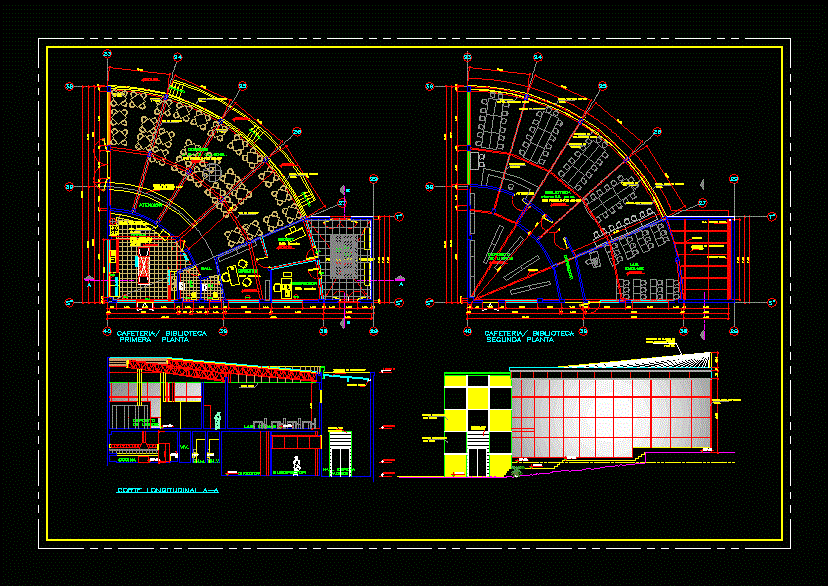 Library - Cafeteria DWG Block for AutoCAD • Designs CAD