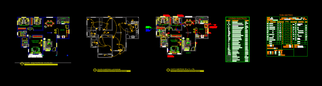 Lighting Design; Outlet, Tel And Tv DWG Block for AutoCAD