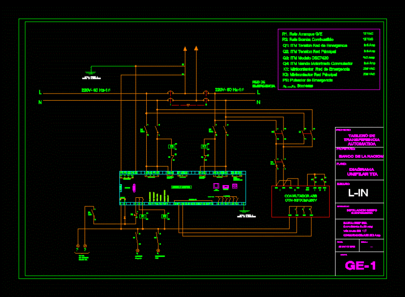 Line Diagram – Tta DWG Block for AutoCAD