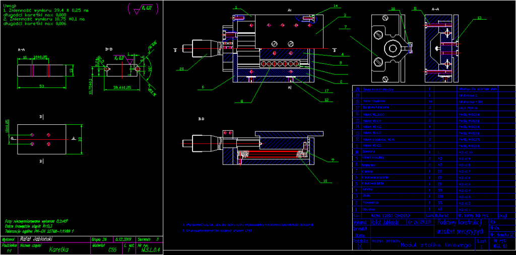 Linear Table DWG Block for AutoCAD
