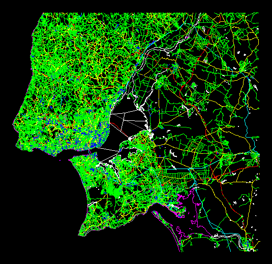 Lisbon City Map; DXF Model for AutoCAD