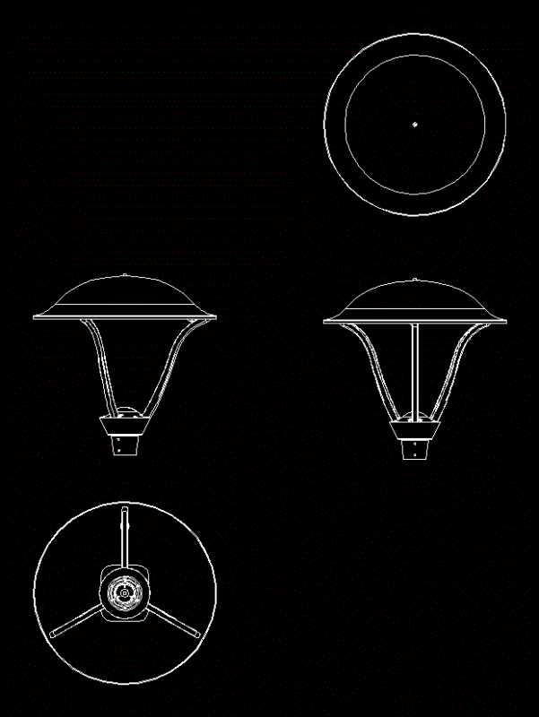 Luminaria Farol 2D DWG Block for AutoCAD