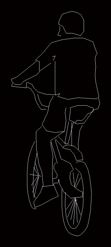 Man On Bike DWG Elevation for AutoCAD