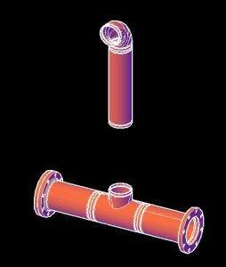 Manifold 6 Inchs 3D DWG Model for AutoCAD