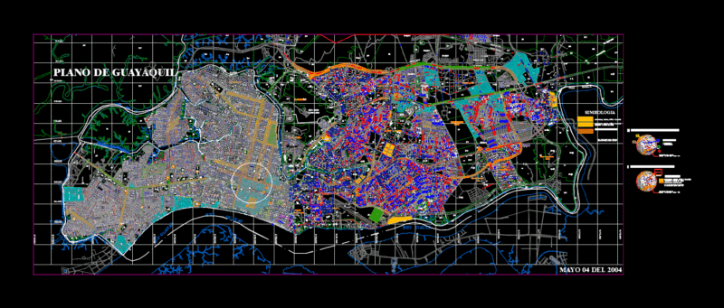 Map Of Guayaquil DWG Block for AutoCAD