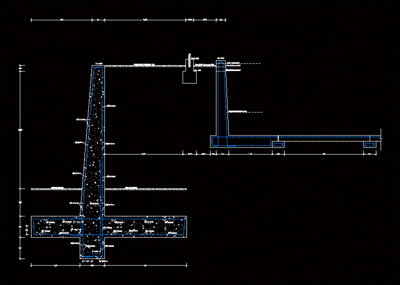 Map Of Retaining Walls DWG Block for AutoCAD