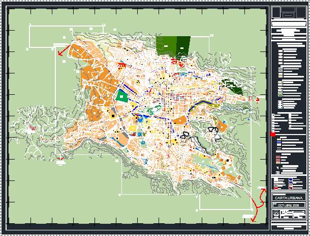 Map San Cristobal, Chiapas, Mexico DWG Block for AutoCAD • Designs CAD