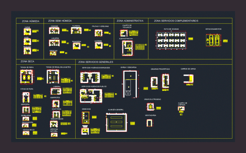 Market DWG Block for AutoCAD