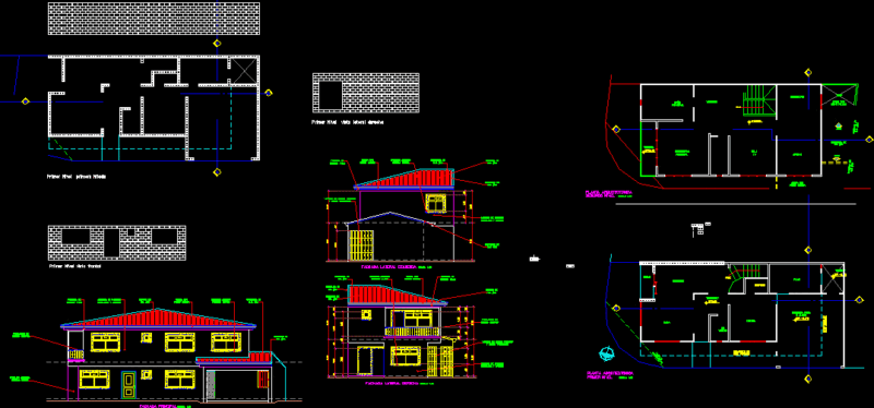 Masonry House – Modulation DWG Block for AutoCAD