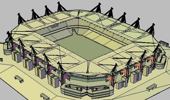 Mbombela Stadium, World Cup 2010, South Africa DWG Block for AutoCAD