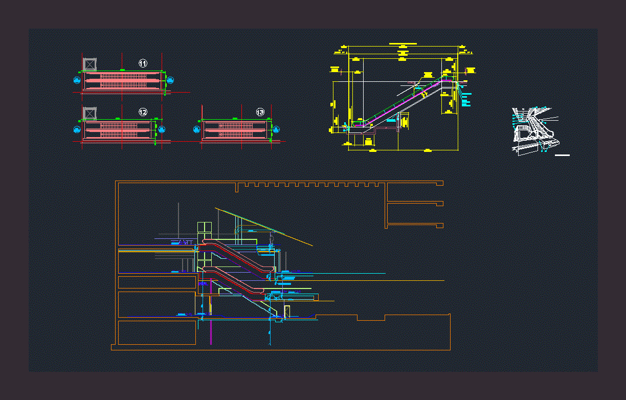 Эскалатор чертеж dwg