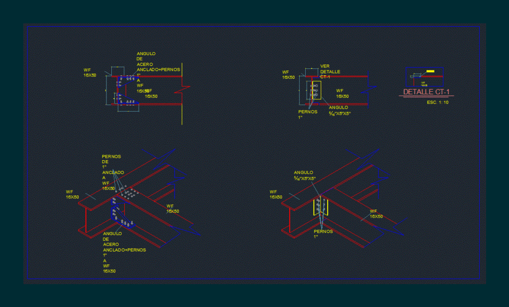 Metal Beams Union DWG Block for AutoCAD