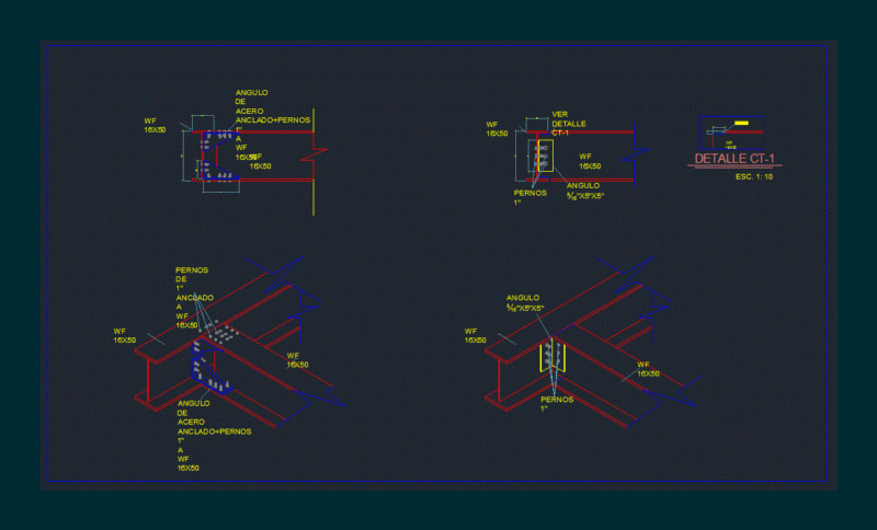 Metal Beams Union DWG Block for AutoCAD