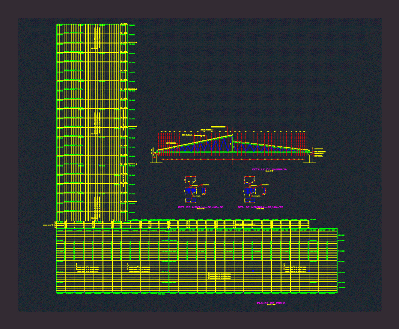 Metal Roof Structure DWG Detail for AutoCAD