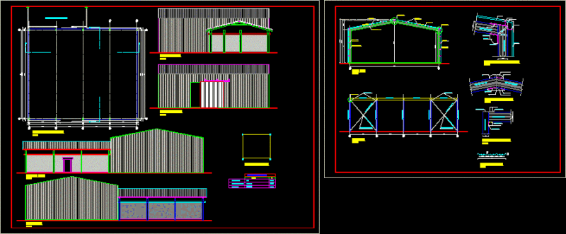Metal Shed Warehouse DWG Block for AutoCAD