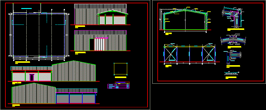 metal shed warehouse dwg block for autocad • designs cad