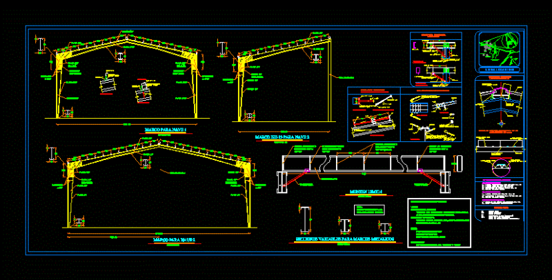 Metal Structure Warehouse DWG Plan for AutoCAD
