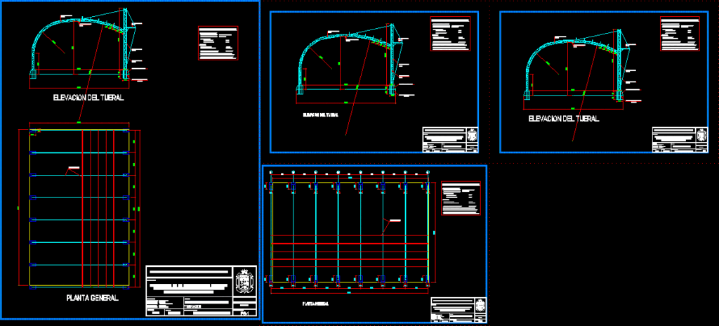 Metal Structure With Covered DWG Block for AutoCAD