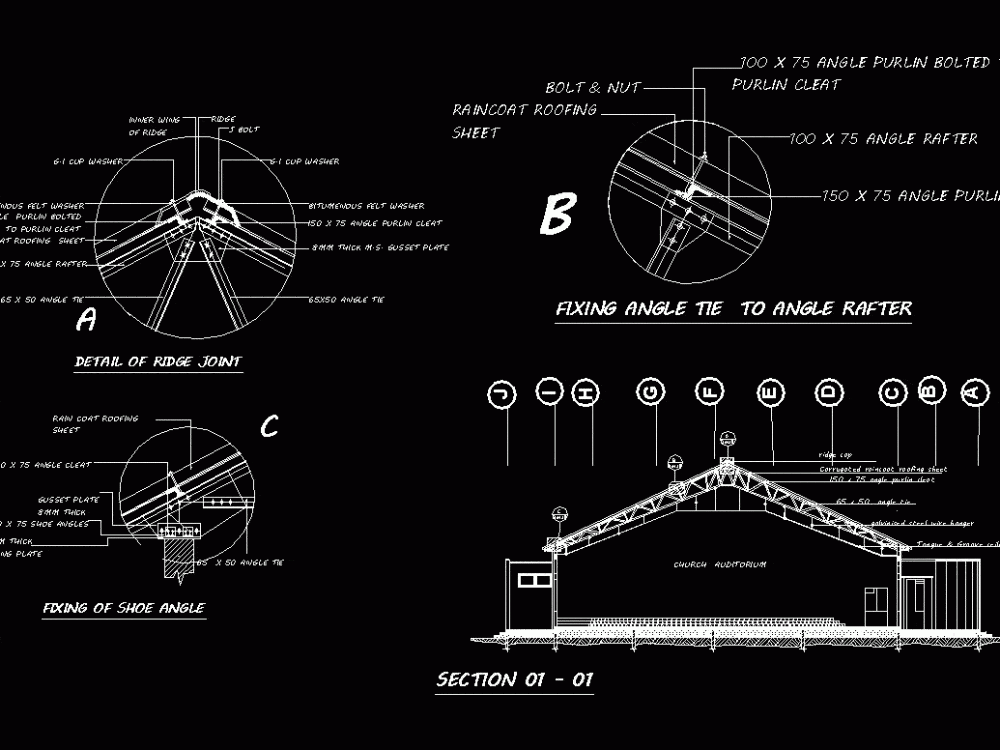 Metal Truss Detail DWG Section for AutoCAD • Designs CAD