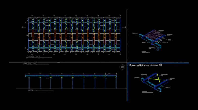 Metallic Structure 2D DWG Detail for AutoCAD