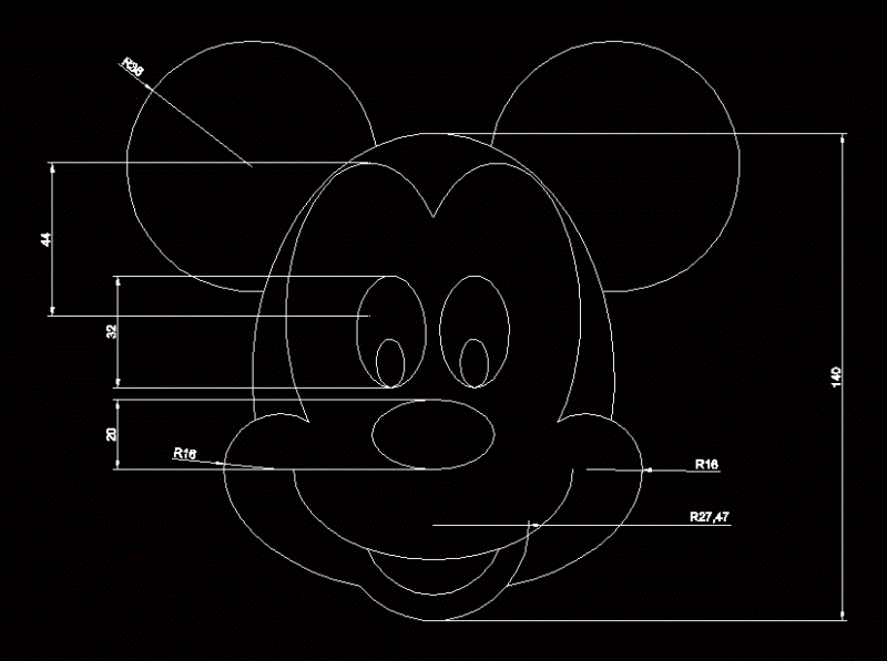 Mickey DWG Block for AutoCAD