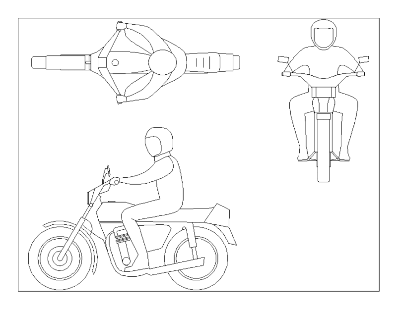 Motorcycle DWG Elevation for AutoCAD