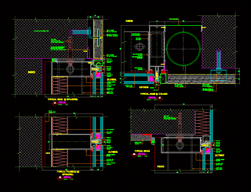 Mullion And Marble Fixation DWG Block for AutoCAD