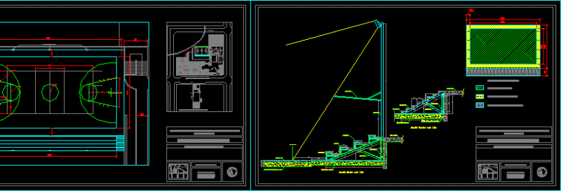 Multicourts With Constructive Details DWG Detail for AutoCAD
