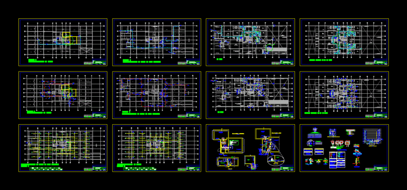 Multifamily Building Sanitary Hot DWG Plan for AutoCAD