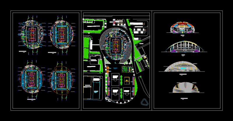 Multifunctional Coliseum DWG Block for AutoCAD