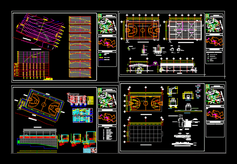 Multipurpose Court DWG Block for AutoCAD