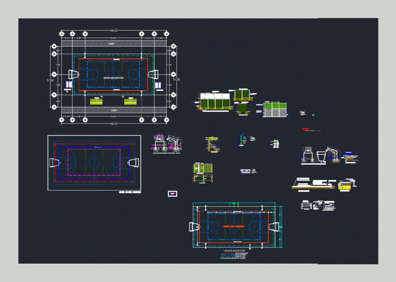 Multipurpose Court DWG Detail for AutoCAD