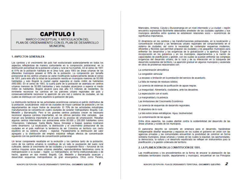 Municipal Development Plan – Municipality Of Popoyan PDF Plan (Document)