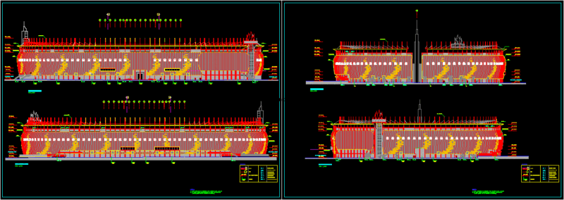 National Stadium Remodel–Elevations DWG Plan for AutoCAD