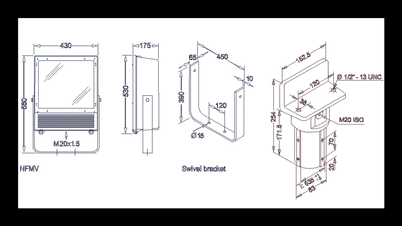 Nfmv Reflector 400w DWG Block for AutoCAD