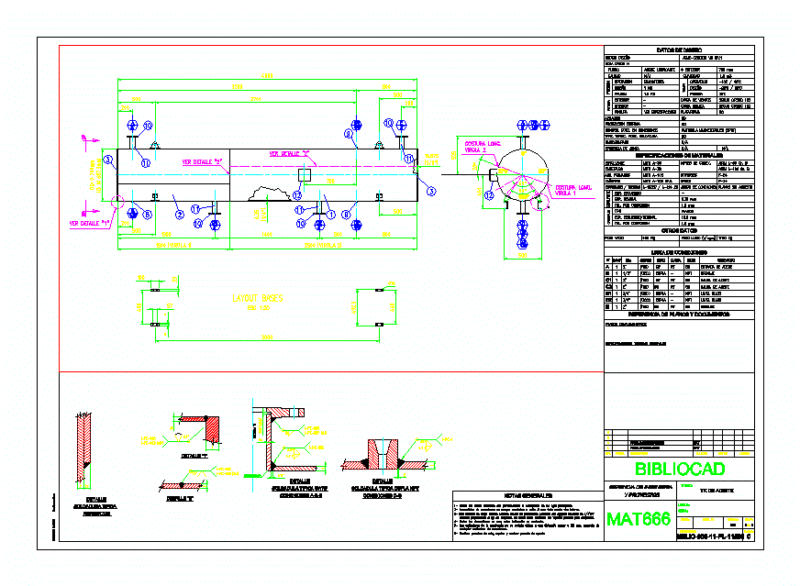 Oil Tank DWG Detail for AutoCAD