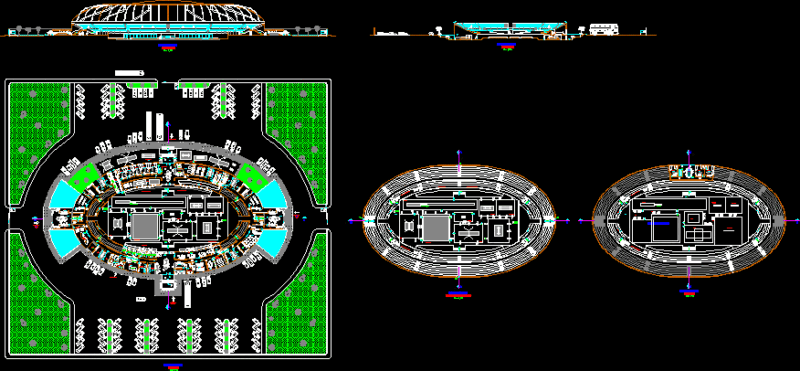 Olimpic Gym DWG Section for AutoCAD