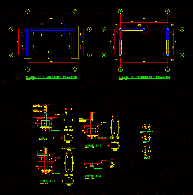 Paradero With Details DWG Detail for AutoCAD • Designs CAD