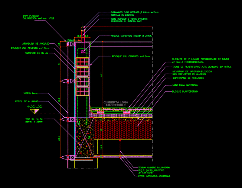 Parapet Detail Terrace DWG Detail for AutoCAD