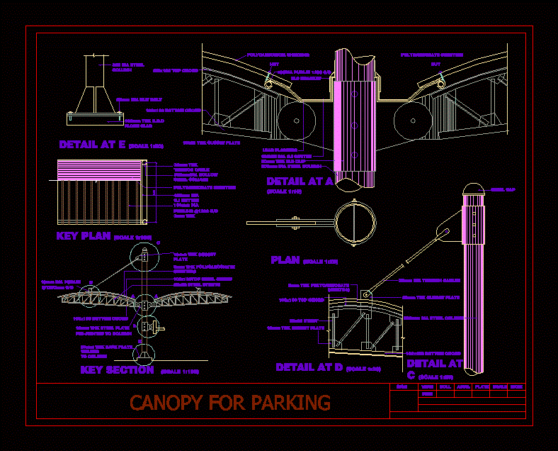 Parking Canopy Detail DWG Detail for AutoCAD • Designs CAD