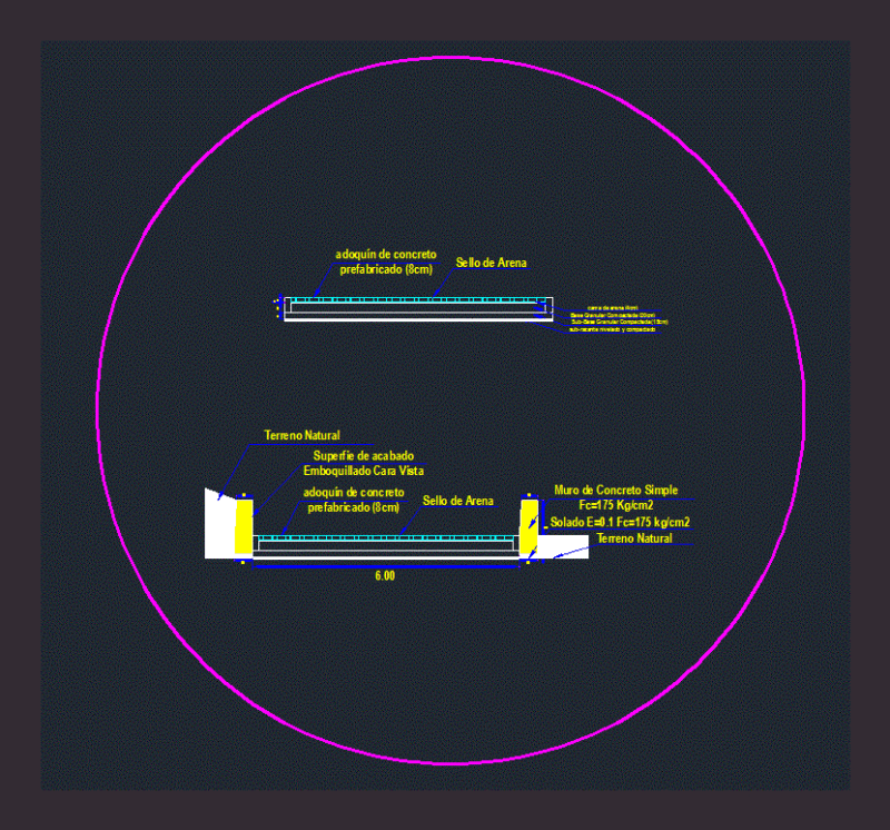 Paving Stone DWG Section for AutoCAD