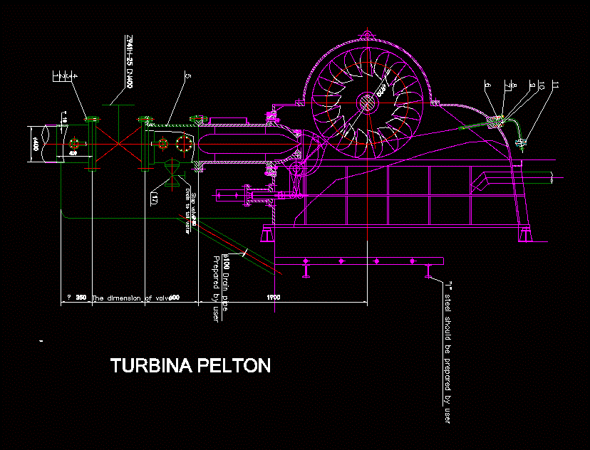 Pelton Turbine Installation Dwg Block For Autocad Designs Cad