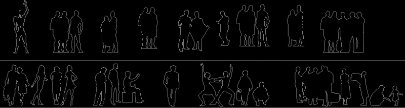 People – Outline Drawings DWG Block for AutoCAD