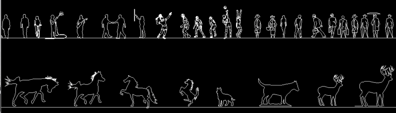 People And Animals DWG Block for AutoCAD