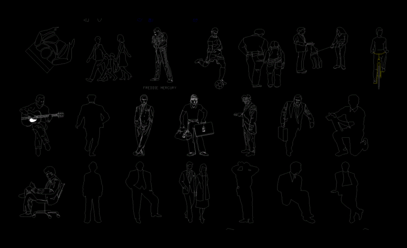 People Blocks DWG Block for AutoCAD